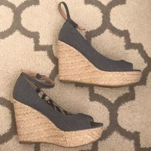 Report denim wedges